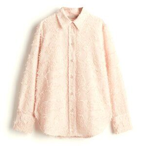 H&M Pink Long-Sleeved Shirt Blouse-MED-NWT